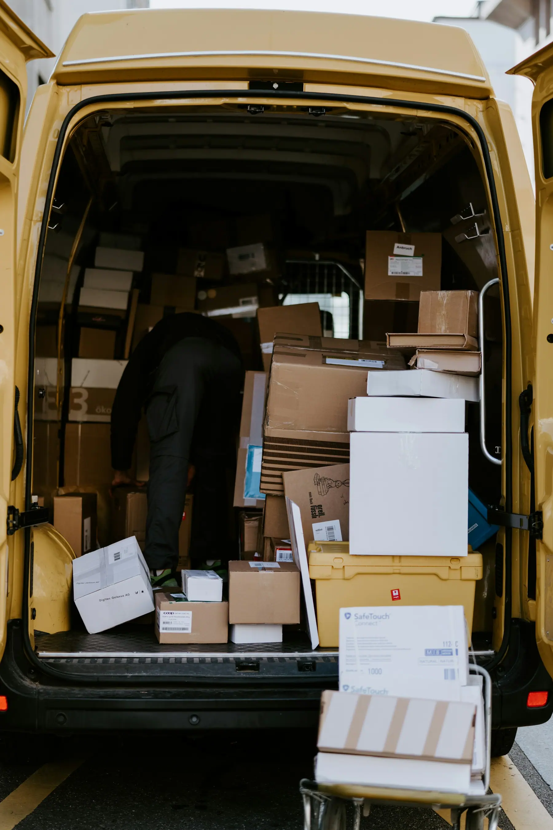 Delivery van loaded with parcels, the kind of operation that outgrows spreadsheets