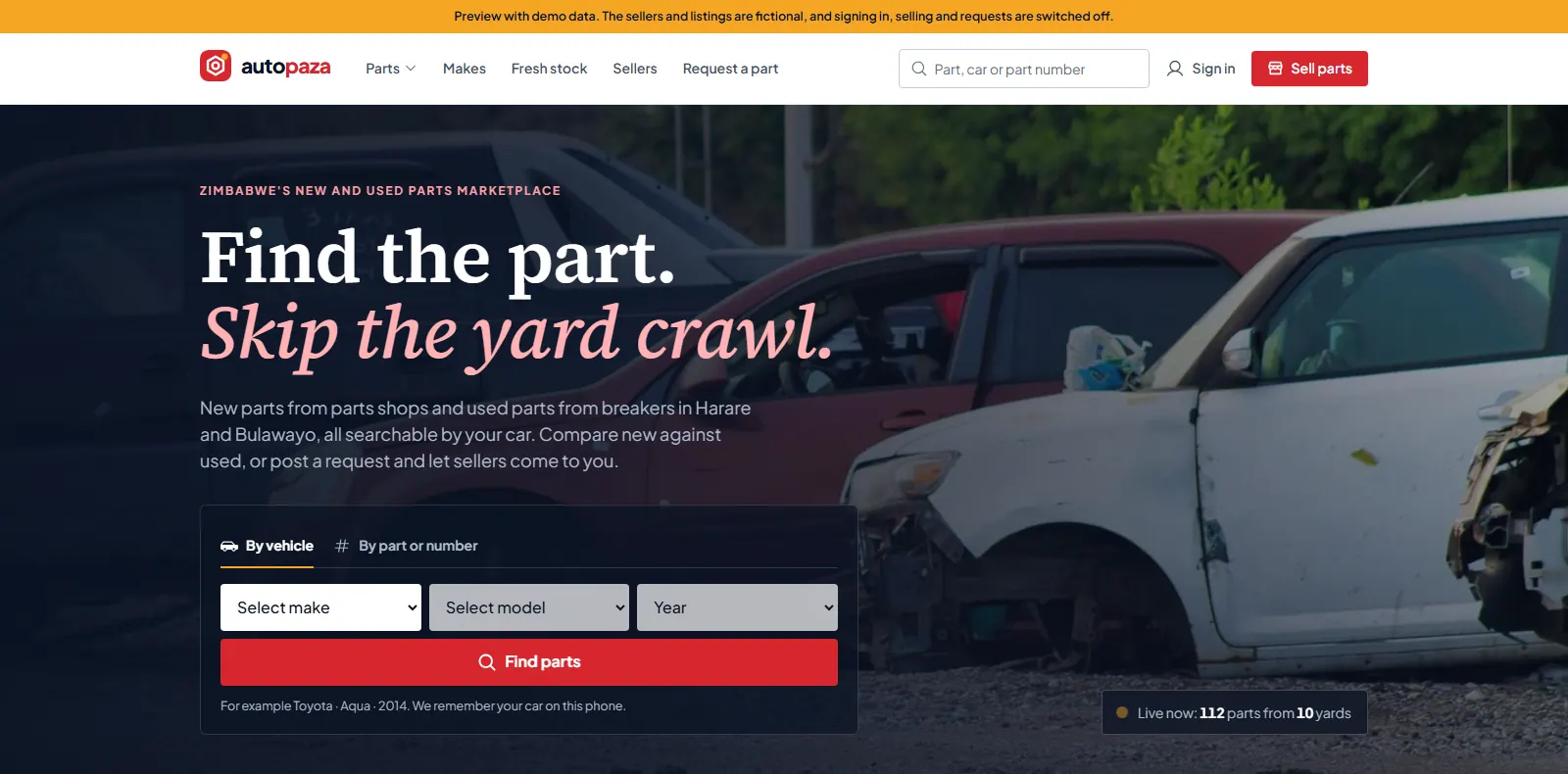 Autopaza website shown on a desktop screen